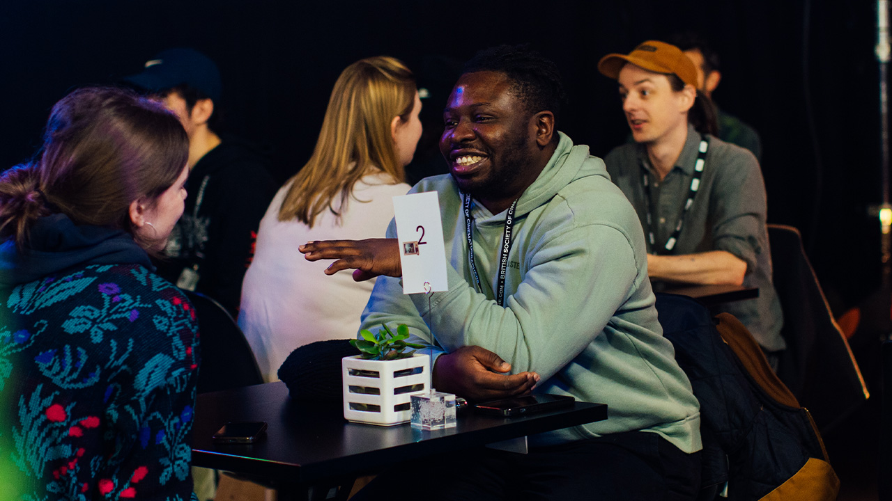 People sat together talking